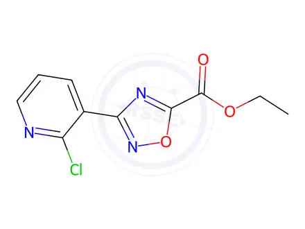 Chemical structure of Ethyl 3-(2-chloropyridin-3-yl)-1,2,4-oxadiazole-5-carboxylate