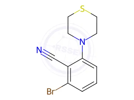Chemical structure of 2-Bromo-6-(thiomorpholino)benzonitrile