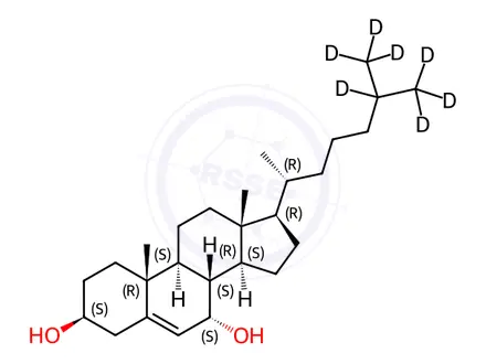 Chemical structure of 7α-hydroxycholesterol-d7