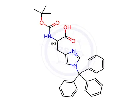 Chemical structure of Boc-D-His(Trt)-OH