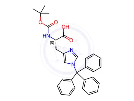 Chemical structure of Boc-His(Trt)-OH