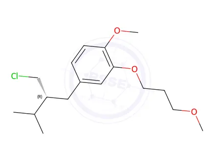 Chemical structure of 4-[(2R)-2-(Chloromethyl)-3-methylbutyl]-1-methoxy-2-(3-methoxypropoxy)benzene