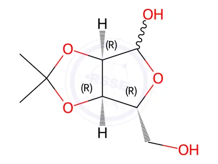 Chemical structure of 2,3-O-Isopropylidene-D-ribofuranose
