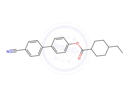 Chemical structure of 4'-Cyano-[1,1'-biphenyl]-4-yl 4-ethylcyclohexanecarboxylate