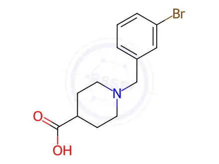 Chemical structure of 1-[(3-bromophenyl)methyl]piperidine-4-carboxylic Acid
