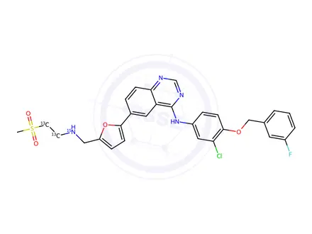 Chemical structure of Lapatinib-13C2,15N Ditosylate