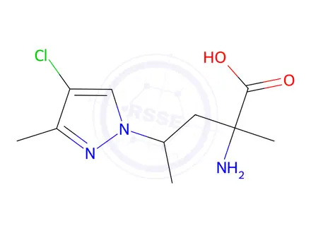 Chemical structure of 2-Amino-4-(4-chloro-3-methyl-1h-pyrazol-1-yl)-2-methylpentanoic acid