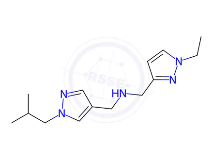 Chemical structure of 1-(1-ethyl-1H-pyrazol-3-yl)-N-[(1-isobutyl-1H-pyrazol-4-yl)methyl]methanamine