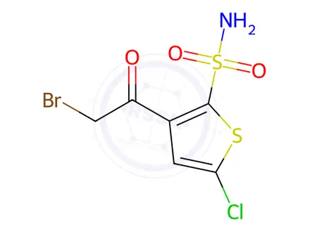 Chemical structure of 3-(2-Bromoacetyl)-5-chlorothiophene-2-sulfonamide