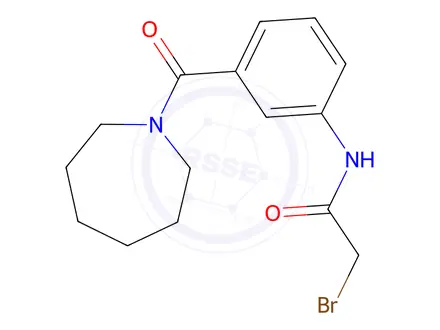 Chemical structure of N-[3-(1-Azepanylcarbonyl)phenyl]-2-bromoacetamide