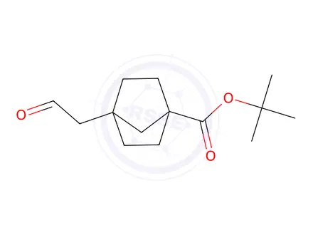 Chemical structure of tert-butyl 4-(2-oxoethyl)bicyclo[2.2.1]heptane-1-carboxylate