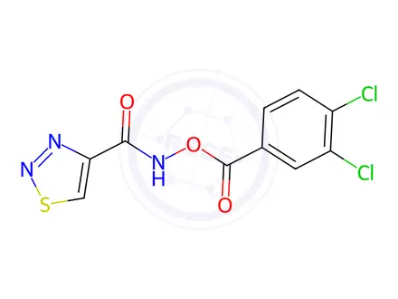 Chemical structure of N-((3,4-dichlorobenzoyl)oxy)-1,2,3-thiadiazole-4-carboxamide