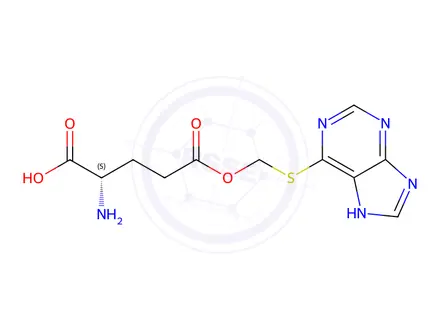 Chemical structure of (S)-5-(((1H-Purin-6-yl)thio)methoxy)-2-amino-5-oxopentanoic acid