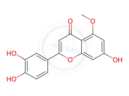 Chemical structure of 2-(3,4-Dihydroxyphenyl)-7-hydroxy-5-methoxy-4H-chromen-4-one