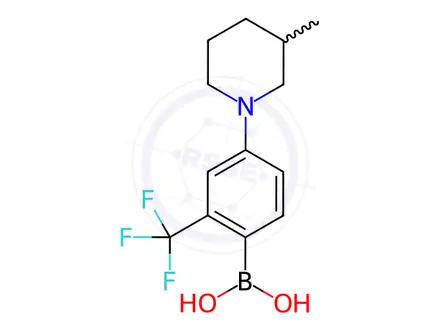 Chemical structure of (4-(3-Methylpiperidin-1-yl)-2-(trifluoromethyl)phenyl)boronic acid