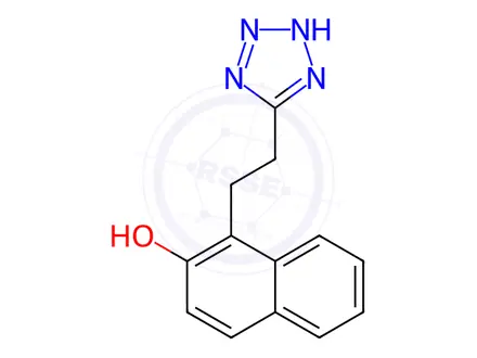 Chemical structure of 2-Naphthalenol, 1-[2-(2H-tetrazol-5-yl)ethyl]-