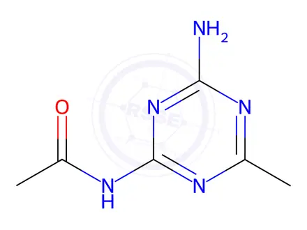 Chemical structure of N-(4-Amino-6-methyl-1,3,5-triazin-2-yl)acetamide