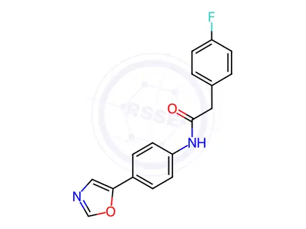 Chemical structure of 4-​Fluoro-​N-​[4-​(5-​oxazolyl)​phenyl]​benzeneacetamide