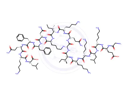 Chemical structure of (2S,5S,8S,11S,14S,17S,20S,23S,26S,29S,35S,38S,41S,44S,47S,50S)-17-(2-Amino-2-oxoethyl)-8,29-bis(3-amino-3-oxopropyl)-50-(2-aminoacetamido)-5,20,26,38,41,47-hexakis(4-aminobutyl)-11,14-dibenzyl-23,35-di((S)-sec-butyl)-2,44-diisobutyl-4,7,10,13,16,19,22,25,28,31,34,37,40,43,46,49-hexadecaoxo-3,6,9,12,15,18,21,24,27,30,33,36,39,42,45,48-hexadecaazatripentacontanedioic Acid