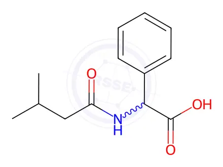 Chemical structure of 2-(3-Methylbutanamido)-2-phenylacetic Acid