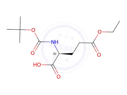 Chemical structure of (S)-2-((tert-Butoxycarbonyl)amino)-5-ethoxy-5-oxopentanoic acid