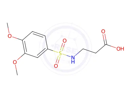 Chemical structure of 3-(3,4-Dimethoxybenzenesulfonamido)Propanoic Acid