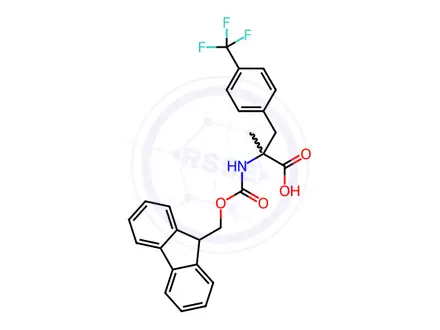 Chemical structure of Phenylalanine, N-[(9H-fluoren-9-ylmethoxy)carbonyl]-α-methyl-4-(trifluoromethyl)-