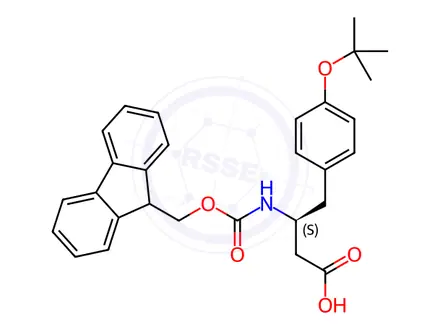 Chemical structure of (3S)-4-[4-(Tert-butoxy)phenyl]-3-({[(9H-fluoren-9-yl)methoxy]carbonyl}amino)butanoic acid
