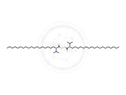 Chemical structure of N,N'-bis(isopropyl)-N,N'-dioctadecylthioperoxydicarbamic acid