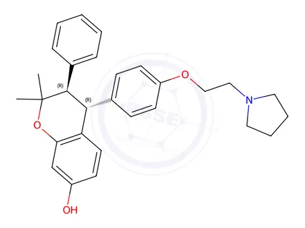 Chemical structure of 7-Desmethyl Ormeloxifene