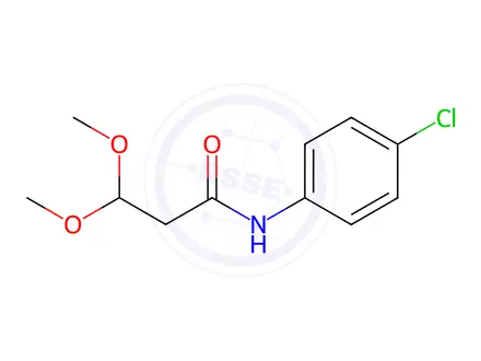 Chemical structure of N-(4-chlorophenyl)-3,3-dimethoxypropanamide