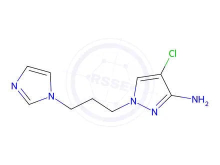 Chemical structure of 1-(3-(1h-Imidazol-1-yl)propyl)-4-chloro-1h-pyrazol-3-amine