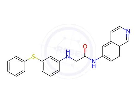 Chemical structure of N-(Isoquinolin-6-yl)-2-((3-(phenylthio)phenyl)amino)acetamide