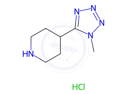 Chemical structure of 4-(1-Methyl-1H-tetrazol-5-yl)piperidine hydrochloride