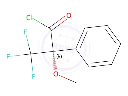 Chemical structure of (R)-(-)-alpha-Methoxy-alpha-trifluoromethyl-phenylacetyl chloride
