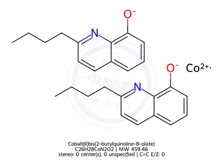 Chemical structure of Cobalt(II)bis(2-butylquinoline-8-olate)