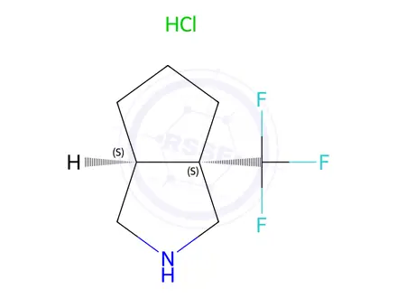 Chemical structure of (3aS,6aS)-3a-(Trifluoromethyl)octahydrocyclopenta[c]pyrrole hydrochloride