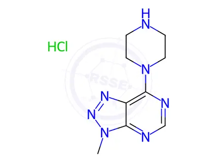 Chemical structure of 3-methyl-7-piperazin-1-yl-3h-[1,2,3]triazolo[4,5-d]pyrimidine hydrochloride