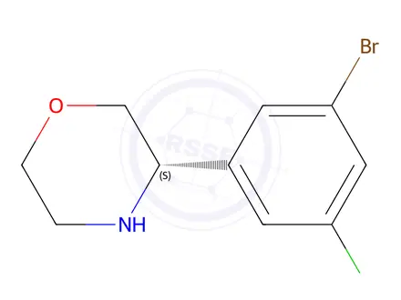 Chemical structure of (3S)-3-(3-BROMO-5-CHLOROPHENYL)MORPHOLINE