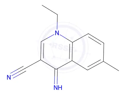Chemical structure of 1-Ethyl-4-imino-6-methyl-1,4-dihydroquinoline-3-carbonitrile