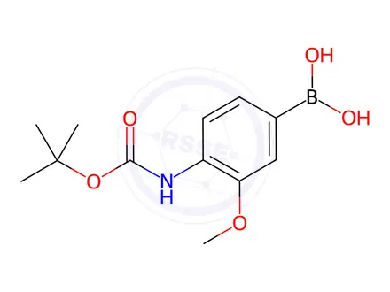 Chemical structure of (4-((tert-Butoxycarbonyl)amino)-3-methoxyphenyl)boronicacid