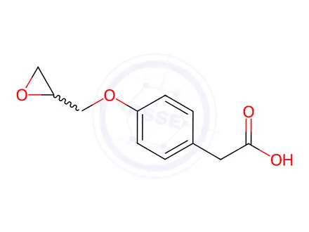 Chemical structure of 2-{4-[(oxiran-2-yl)methoxy]phenyl}acetic Acid