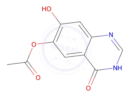 Chemical structure of 7-hydroxy-4-oxo-3,4-dihydroquinazolin-6-yl acetate