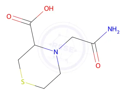 Chemical structure of 4-(2-Amino-2-oxoethyl)thiomorpholine-3-carboxylic acid