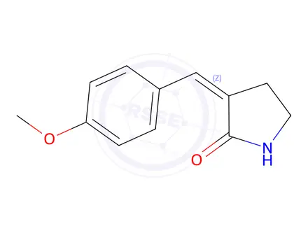 Chemical structure of (3E)-3-[(4-methoxyphenyl)methylidene]pyrrolidin-2-one