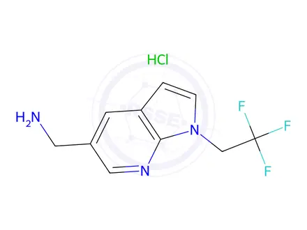 Chemical structure of (1-(2,2,2-Trifluoroethyl)-1H-pyrrolo[2,3-b]pyridin-5-yl)methanamine hydrochloride