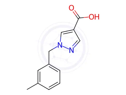 Chemical structure of 1-[(3-methylphenyl)methyl]-1h-pyrazole-4-carboxylic acid