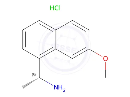 Chemical structure of (1R)-1-(7-Methoxynaphthalen-1-yl)ethanamine hydrochloride