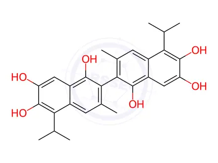 Chemical structure of R-(-)-Gossypol Acetic Acid Impurity 1 ((+)-Apogossypol)