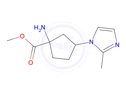 Chemical structure of Methyl 1-amino-3-(2-methyl-1h-imidazol-1-yl)cyclopentane-1-carboxylate